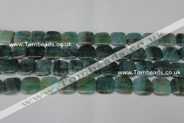 CAQ640 15.5 inches 18*18mm square aquamarine gemstone beads