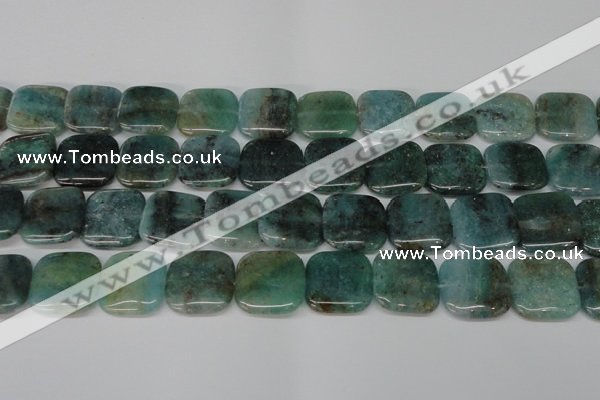 CAQ641 15.5 inches 20*20mm square aquamarine gemstone beads