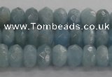 CAQ70 15.5 inches 5*7mm faceted rondelle AB grade aquamarine beads