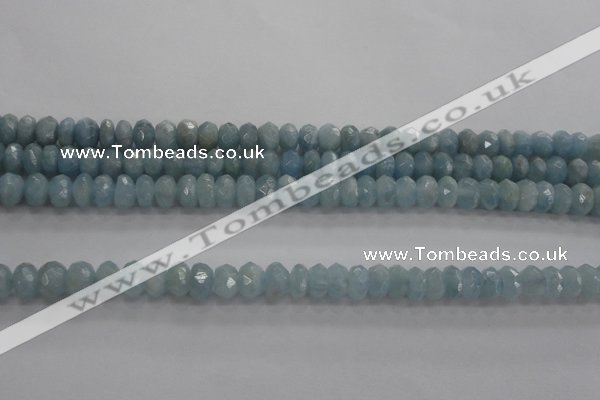 CAQ70 15.5 inches 5*7mm faceted rondelle AB grade aquamarine beads