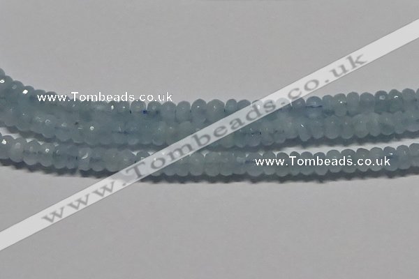 CAQ762 15.5 inches 6*10mm faceted rondelle aquamarine beads