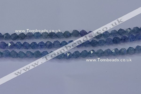 CAQ772 15.5 inches 8mm faceted nuggets imitation aquamarine beads