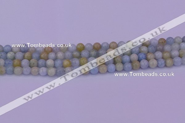 CAQ781 15.5 inches 6mm round natural aquamarine beads