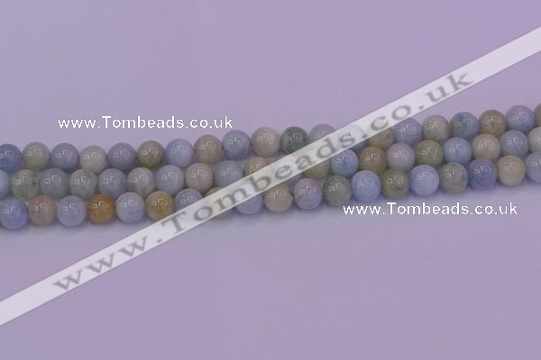 CAQ782 15.5 inches 8mm round natural aquamarine beads