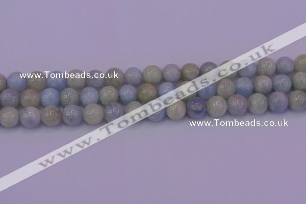 CAQ783 15.5 inches 10mm round natural aquamarine beads