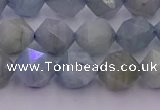 CAQ792 15.5 inches 10mm faceted nuggets aquamarine gemstone beads