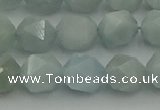 CAQ798 15.5 inches 10mm faceted nuggets aquamarine gemstone beads