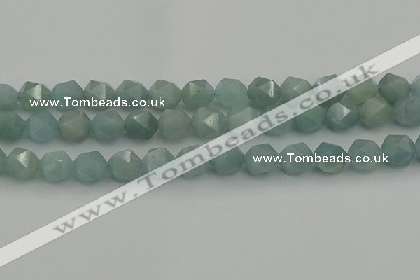 CAQ799 15.5 inches 12mm faceted nuggets aquamarine gemstone beads