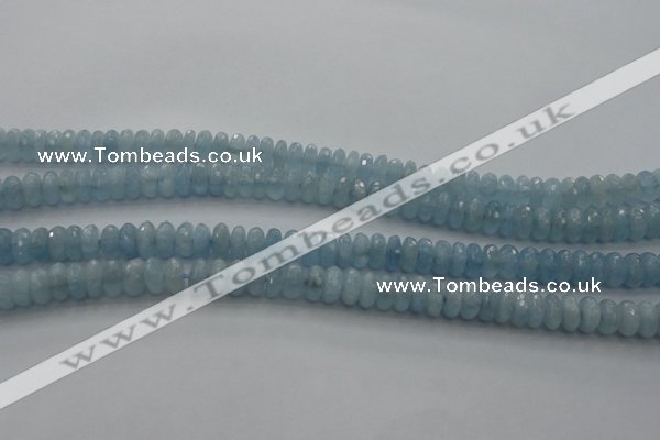 CAQ80 15.5 inches 3*7mm faceted rondelle AA grade aquamarine beads