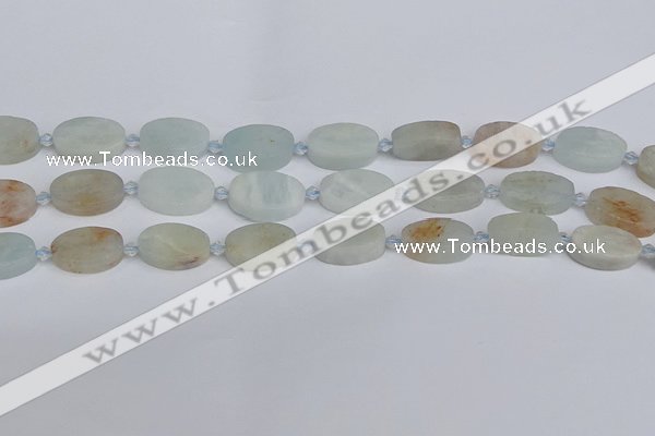 CAQ802 15.5 inches 13*20mm oval aquamarine gemstone beads