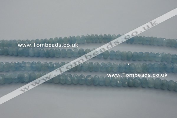 CAQ81 15.5 inches 4*7mm faceted rondelle AA grade aquamarine beads