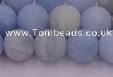 CAQ812 15.5 inches 8mm round matte aquamarine beads wholesale