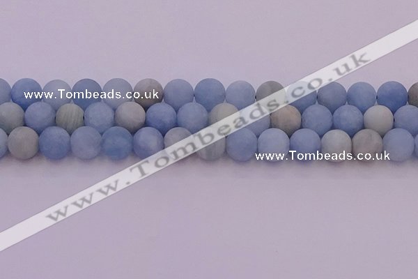 CAQ812 15.5 inches 8mm round matte aquamarine beads wholesale