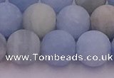 CAQ813 15.5 inches 10mm round matte aquamarine beads wholesale