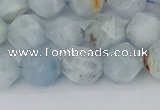 CAQ833 15.5 inches 10mm faceted nuggets aquamarine beads