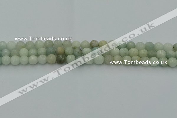 CAQ836 15.5 inches 6mm faceted round aquamarine beads wholesale