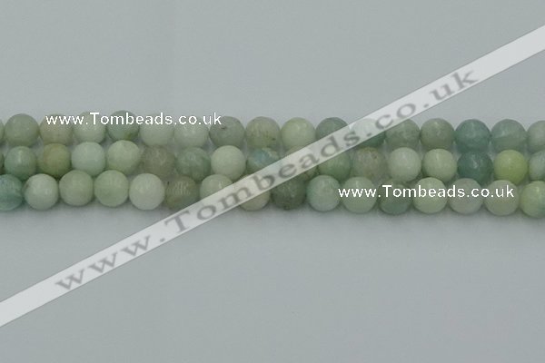 CAQ838 15.5 inches 10mm faceted round aquamarine beads wholesale