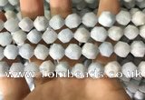 CAQ855 15.5 inches 10mm faceted nuggets aquamarine beads wholesale