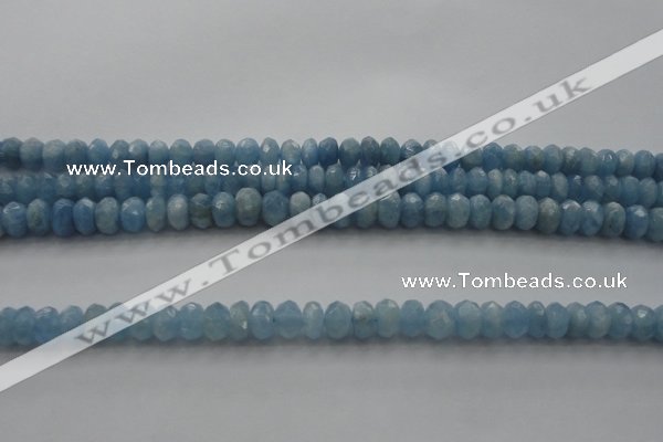 CAQ86 15.5 inches 4*7mm faceted rondelle AA grade aquamarine beads