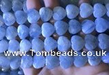 CAQ860 15.5 inches 13*14mm faceted heart aquamarine beads