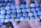 CAQ863 15.5 inches 10*12mm - 12*14mm faceted nuggets aquamarine beads