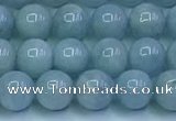 CAQ865 15.5 inches 6mm round aquamarine gemstone beads wholesale