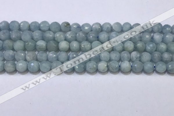 CAQ870 15.5 inches 6mmm faceted round aquamarine beads wholesale