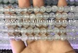 CAQ876 15.5 inches 8mm faceted round aquamarine gemstone beads