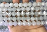 CAQ878 15.5 inches 10mm faceted round aquamarine gemstone beads