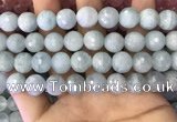 CAQ879 15.5 inches 11mm faceted round aquamarine gemstone beads