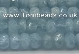 CAQ890 15.5 inches 3.5*6mm faceted rondelle aquamarine beads