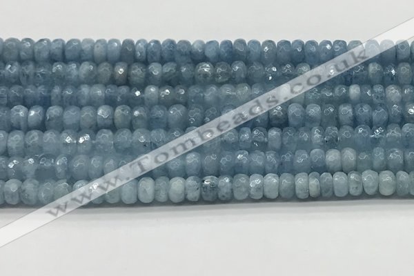 CAQ891 15.5 inches 4*7mm faceted rondelle aquamarine beads