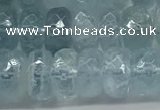 CAQ893 15.5 inches 5*9mm - 5*10mm faceted rondelle aquamarine beads