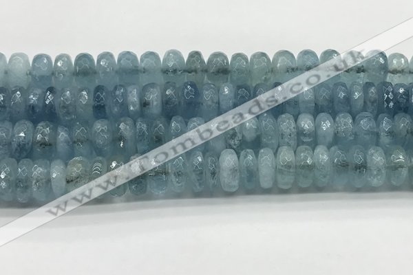 CAQ894 15.5 inches 5*12mm faceted rondelle aquamarine beads