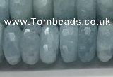 CAQ895 15.5 inches 6*12mm faceted rondelle aquamarine beads