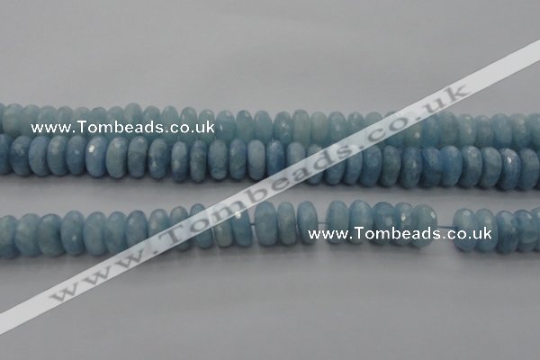 CAQ90 15.5 inches 6*13mm faceted rondelle AA grade aquamarine beads