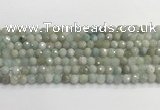 CAQ911 15.5 inches 6mm faceted round aquamarine beads wholesale