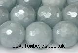 CAQ928 15 inches 10mm faceted round AB-color imitation aquamarine beads