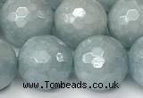 CAQ929 15 inches 12mm faceted round AB-color imitation aquamarine beads