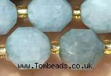 CAQ930 15 inches 9*10mm faceted aquamarine beads wholesale