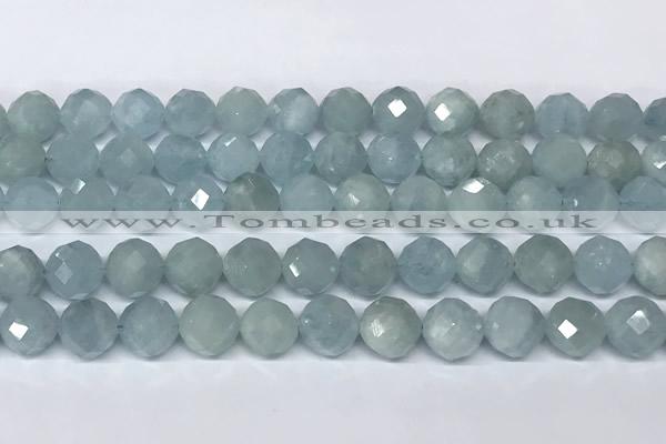 CAQ947 15 inches 10mm faceted round aquamarine beads