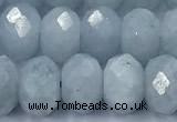 CAQ951 15 inches 8*10mm faceted rondelle aquamarine beads