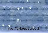 CAQ961 15 inches 3mm faceted round aquamarine beads