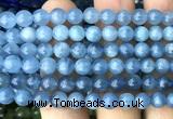 CAQ977 15 inches 6mm round aquamarine gemstone beads