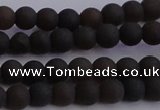 CAR208 15.5 inches 5mm - 6mm round matte natural amber beads