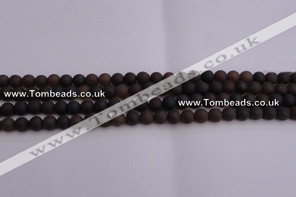 CAR209 15.5 inches 8mm - 9mm round matte natural amber beads