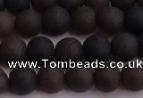 CAR210 15.5 inches 10mm - 11mm round matte natural amber beads