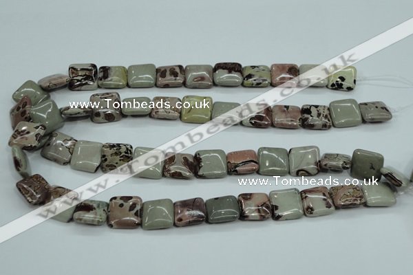 CAR23 15.5 inches 15*15mm square artistic jasper beads wholesale