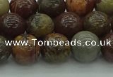 CAR353 15.5 inches 10mm round red artistic jasper beads wholesale