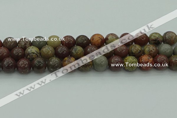 CAR355 15.5 inches 14mm round red artistic jasper beads wholesale